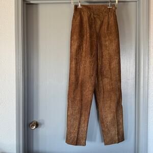 Vintage Marie St Monet Women Pants sz 8 High Rise Side Button Mobwife Snakeskin